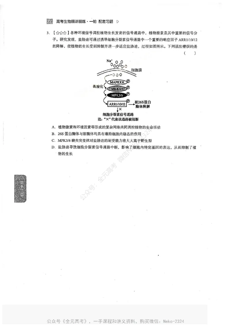 2024万猛生物一轮习题@_2024-2025高三（6-6月题库）_2024年09月试卷_万猛
