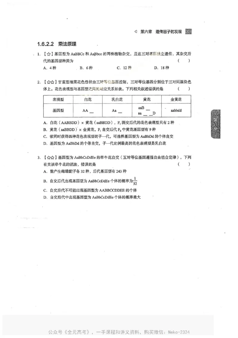 2024万猛生物一轮习题@_2024-2025高三（6-6月题库）_2024年09月试卷_万猛