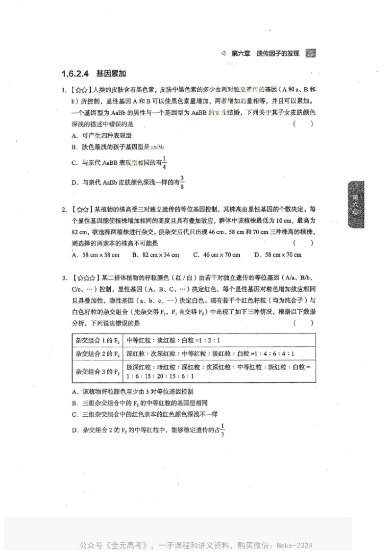 2024万猛生物一轮习题@_2024-2025高三（6-6月题库）_2024年09月试卷_万猛
