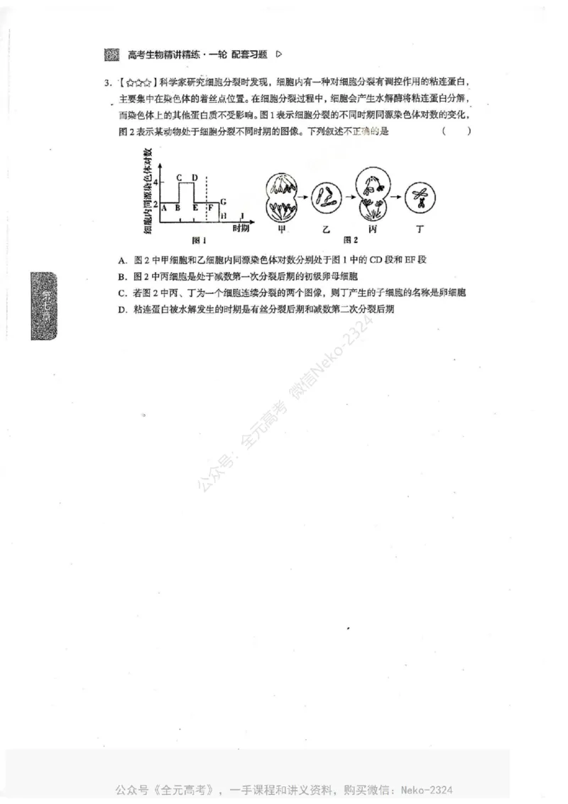2024万猛生物一轮习题@_2024-2025高三（6-6月题库）_2024年09月试卷_万猛