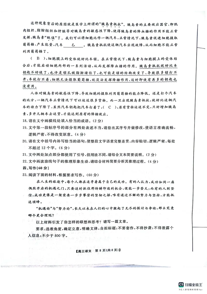 河南省名校联盟2024-2025学年上学期高三12月联考语文试卷_2024-2025高三（6-6月题库）_2024年12月试卷_1225河南省金科大联考2024-2025学年上学期高三12月联考