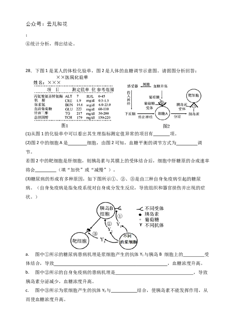 河南省郑州外国语学校2024-2025学年高二上学期10月月考试题生物Word版含答案_2024-2025高二（7-7月题库）_2024年10月试卷_1026河南省郑州外国语学校2024-2025学年高二上学期10月月考