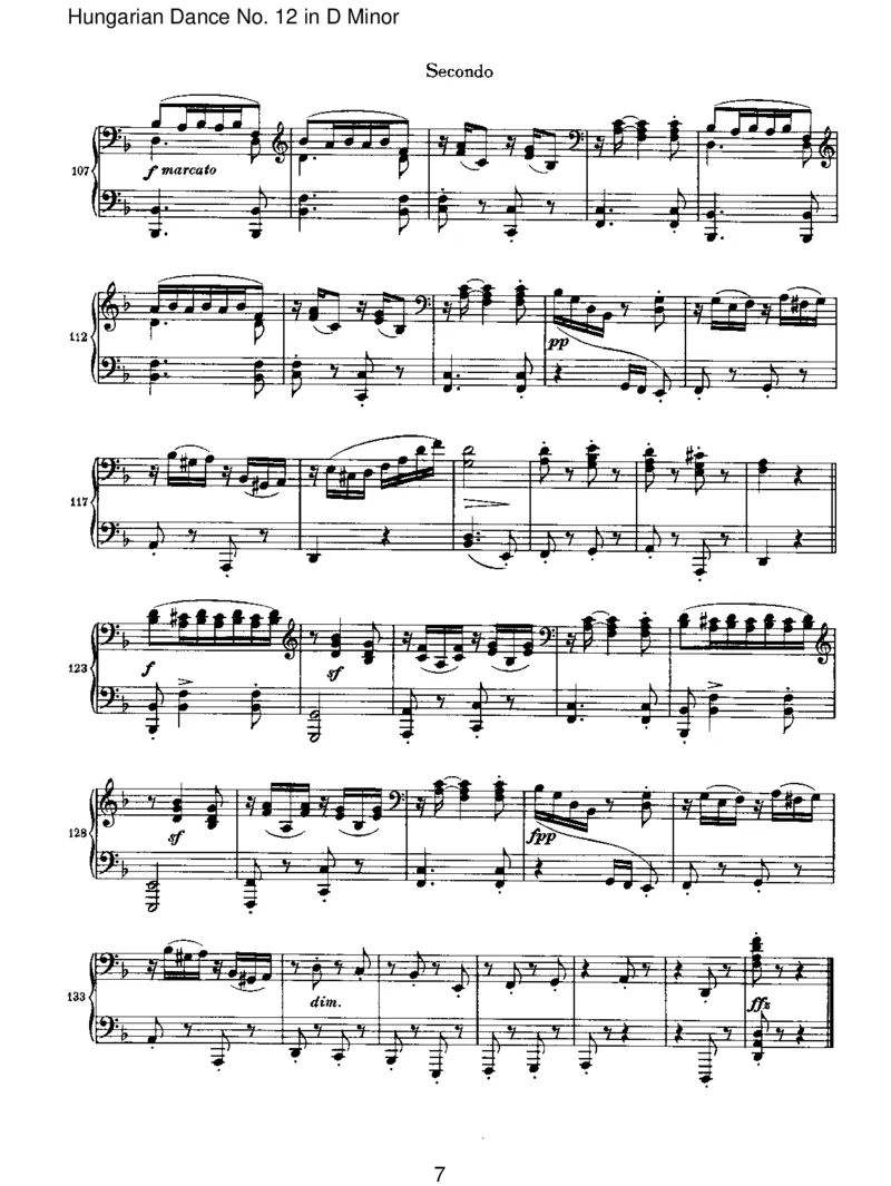 HungarianDanceNo.12inDMinor_一万首著名钢琴曲谱哈农贝多芬合集视频教学电子版高清无水印可打印_1古典钢琴知名音乐家谱_勃拉姆斯钢琴谱全集_VI.PianoWorksforFourHands