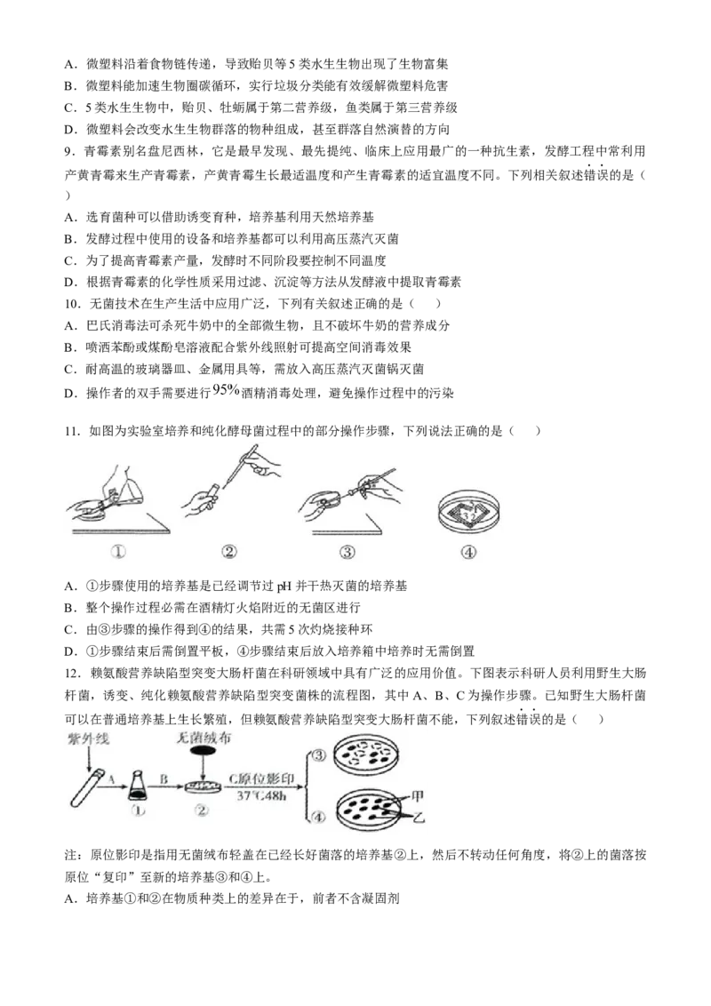 河北省邢台市信都区邢台市第一中学2024-2025学年高二下学期3月月考生物学试题(无答案)_2024-2025高二（7-7月题库）_2025年03月试卷_0331河北省邢台市第一中学2024-2025学年高二下学期3月月考