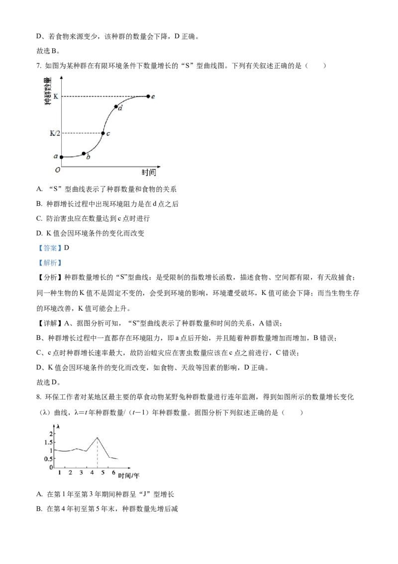 江西省赣州市大余县部分学校联考2024-2025学年高二上学期12月月考生物试题Word版含解析_2024-2025高二（7-7月题库）_2024年12月试卷