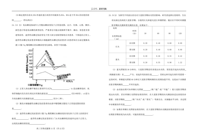 山东省泰安市肥城市2024-2025学年高三上学期开学考试生物Word版含答案_2024-2025高三（6-6月题库）_2024年09月试卷_0907山东省泰安市肥城市2024-2025学年高三上学期开学考试