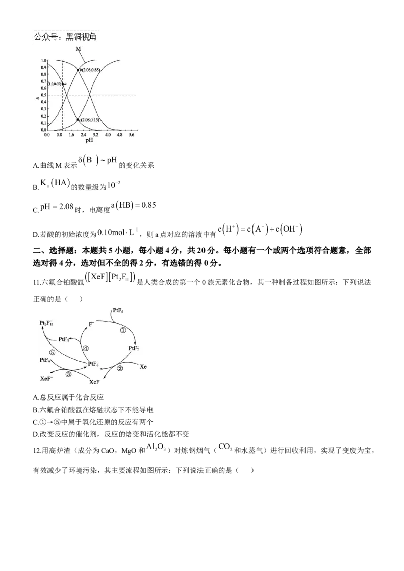 山东省德州市2024-2025学年高三上学期期中考试化学试题_2024-2025高三（6-6月题库）_2024年11月试卷_1116山东省德州市2024-2025学年高三上学期期中考试（全科）