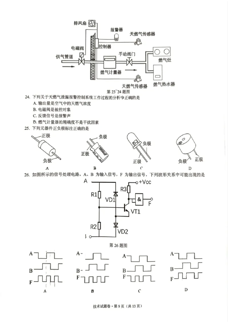 技术试卷_2024-2025高三（6-6月题库）_2024年12月试卷_12252025届浙江省五校联盟高三12月首考模拟（杭二、温中、金一中、绍一中、衢二中）（全科）