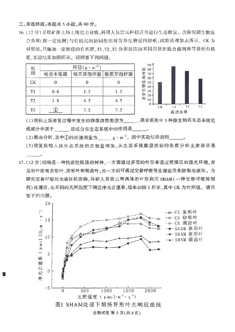 莆田市2024届高中毕业班第二次教学质量检测二模生物试卷_2024年3月_013月合集_2024届福建省莆田市高三下学期二模_2024届福建省莆田市高三下学期二模生物