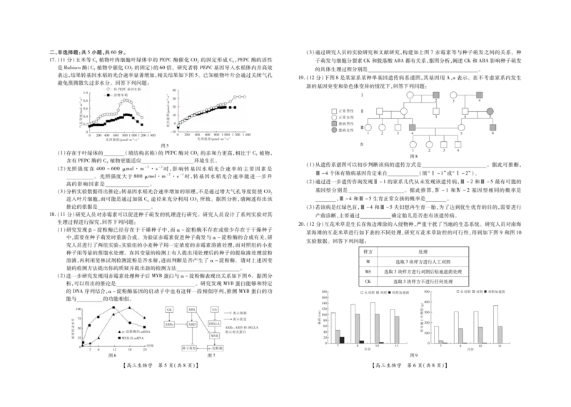 广东省湛江市2024-2025学年高三上学期高中毕业生调研考试生物试题_2024-2025高三（6-6月题库）_2024年11月试卷_11022025届广东省湛江市普通高中高三10月调研测试（上进联考）