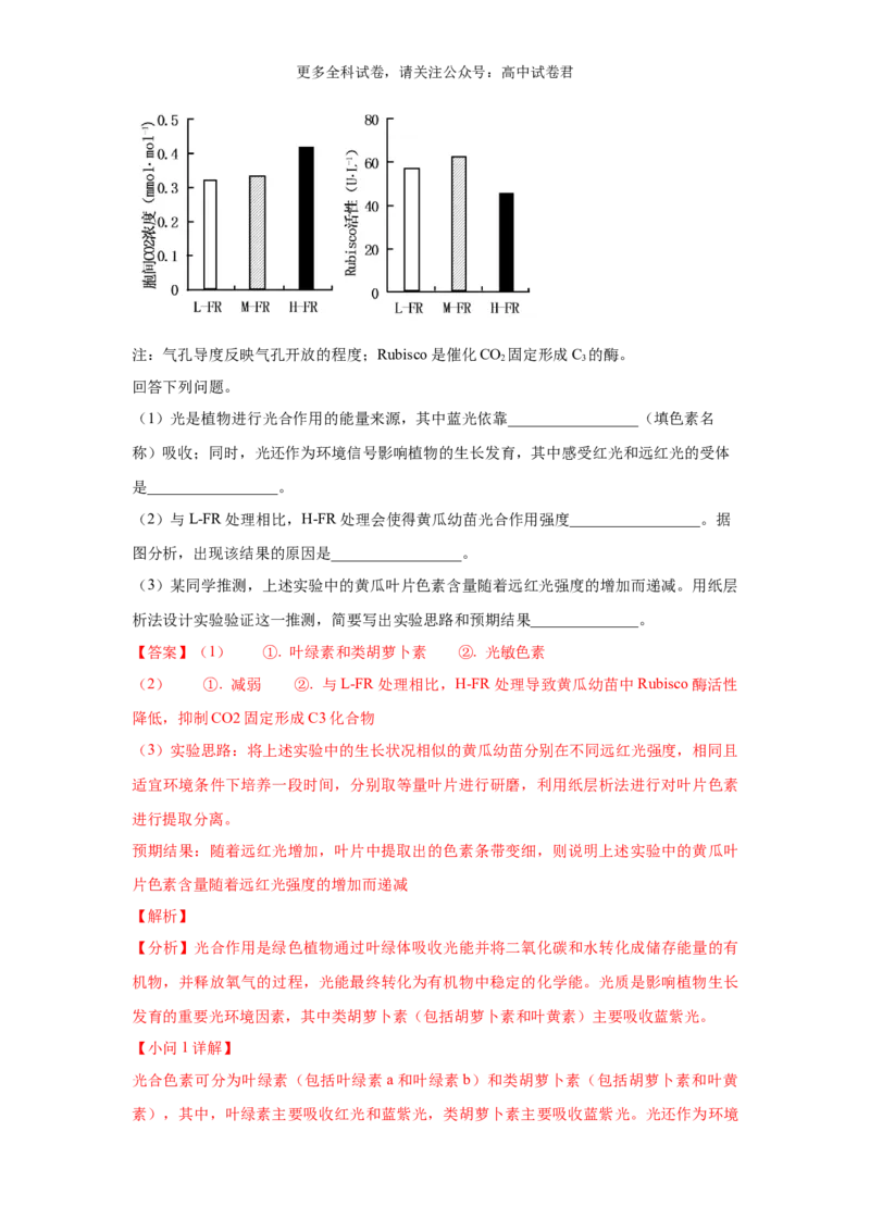 生物（九省联考真题完全解读，安徽卷）-2024年1月&ldquo;九省联考&rdquo;真题完全解读与考后提升_2024年4月_其他_2024年1月新&ldquo;九省联考&rdquo;考后提升卷（原卷+解析）