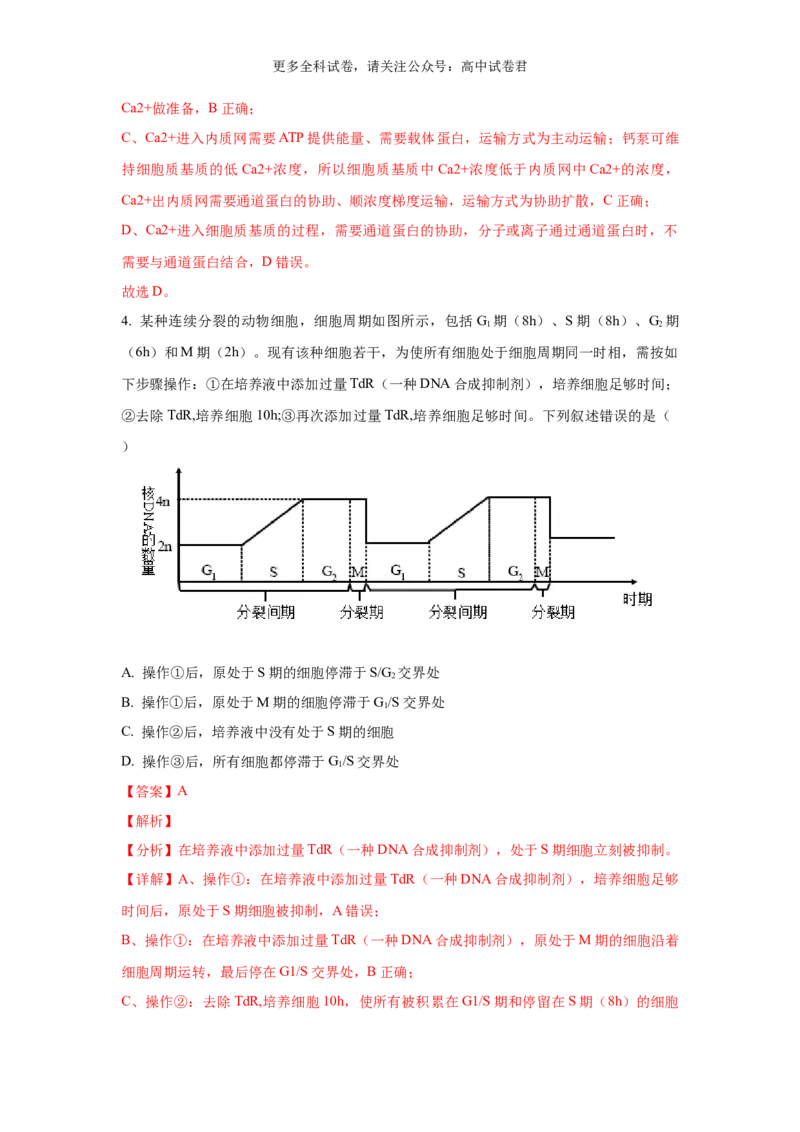 生物（九省联考真题完全解读，安徽卷）-2024年1月&ldquo;九省联考&rdquo;真题完全解读与考后提升_2024年4月_其他_2024年1月新&ldquo;九省联考&rdquo;考后提升卷（原卷+解析）