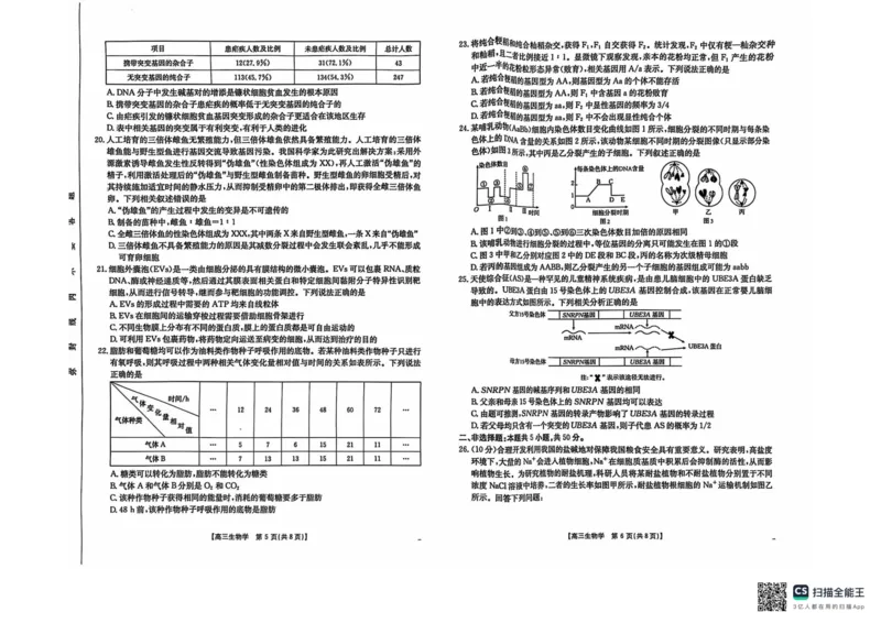 新疆维吾尔自治区塔城市塔城地区第一高级中学2024-2025学年高三上学期10月期中生物试题_2024-2025高三（6-6月题库）_2024年11月试卷