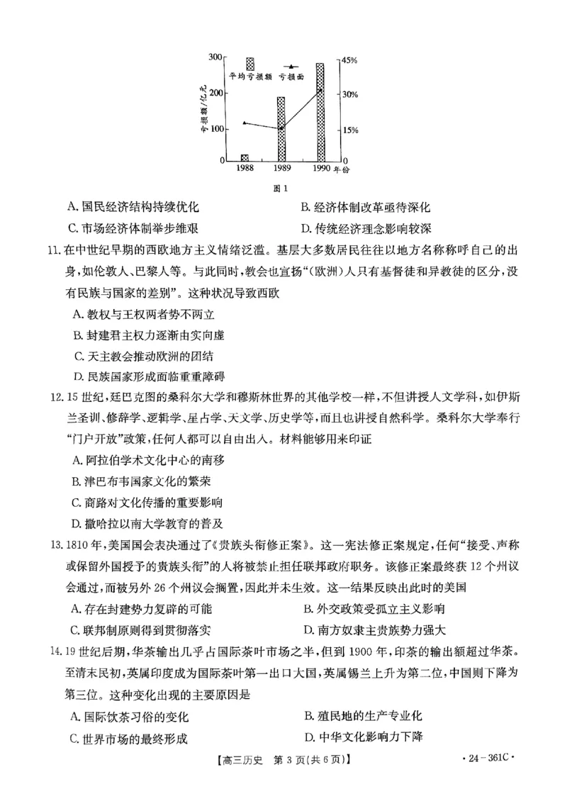 贵州省黔东南州九校2023-2024学年高三下学期开学联考历史试题_2024年2月_01每日更新_27号_2024届贵州省金太阳高三下学期联考（开学考）（24-361C）