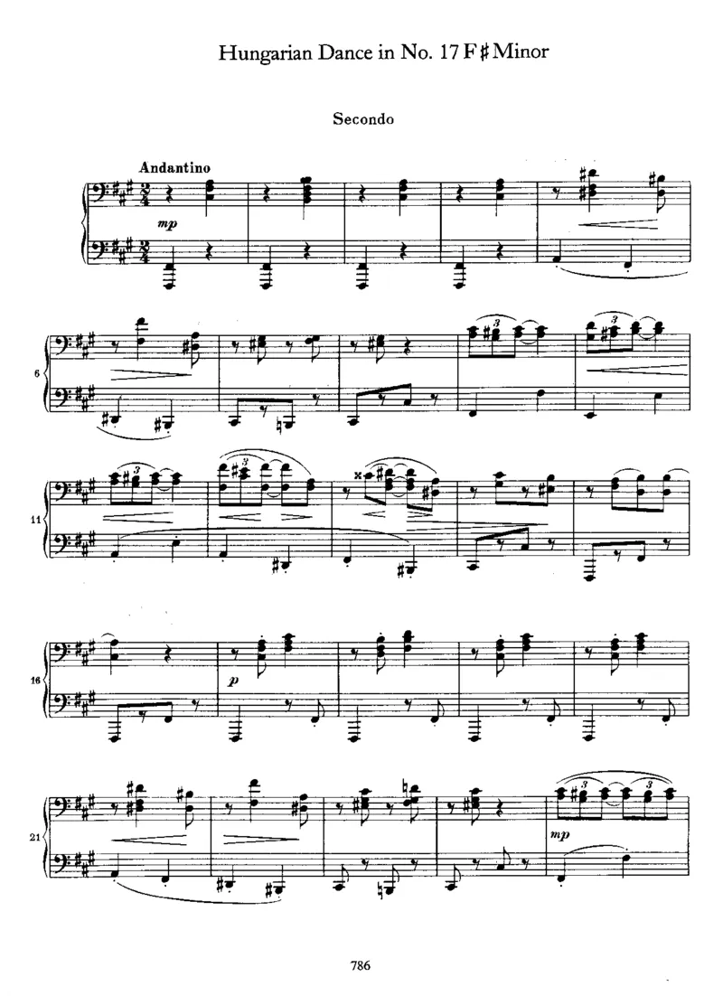 HungarianDanceNo17inf#_一万首著名钢琴曲谱哈农贝多芬合集视频教学电子版高清无水印可打印_1古典钢琴知名音乐家谱_勃拉姆斯钢琴谱全集_匈牙利舞曲四手联弹版