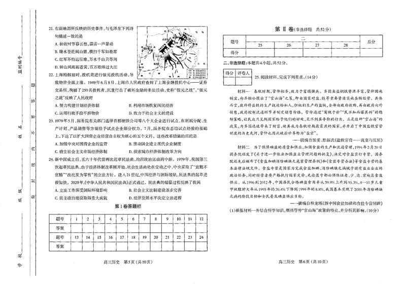 历史高三期中考试级真题-试卷(1)_2023年11月_0211月合集_2024届山西省太原市高三上学期期中学业诊断_山西省太原市2024届高三上学期期中学业诊断历史