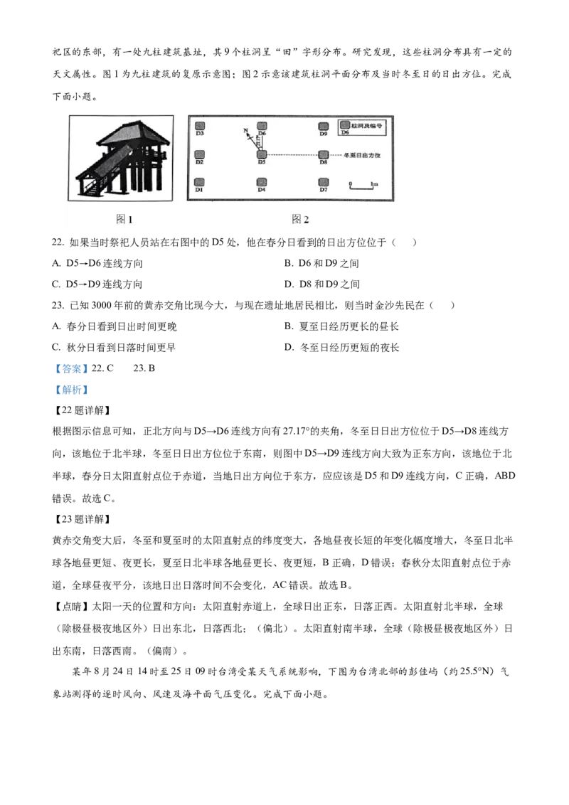 浙江省杭州市2024-2025学年高二上学期期末学业水平测试地理试题Word版含解析_2024-2025高二（7-7月题库）_2025年02月试卷_0226浙江省杭州市2024-2025学年高二上学期1月期末考试