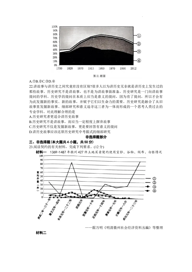 浙江省温州市普通高中2024届高三上学期第一次适应性考试（温州一模）历史(1)_2023年11月_01每日更新_12号_2024届浙江省温州市普通高中高三上学期第一次适应性考试（温州一模）