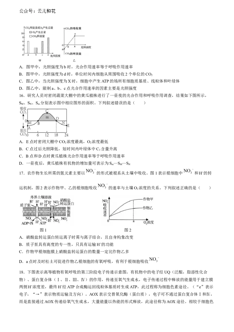 山东省淄博市张店区淄博实验中学2023-2024学年高二下学期6月月考生物试题（含答案）_2024-2025高二（7-7月题库）_2024年07月试卷