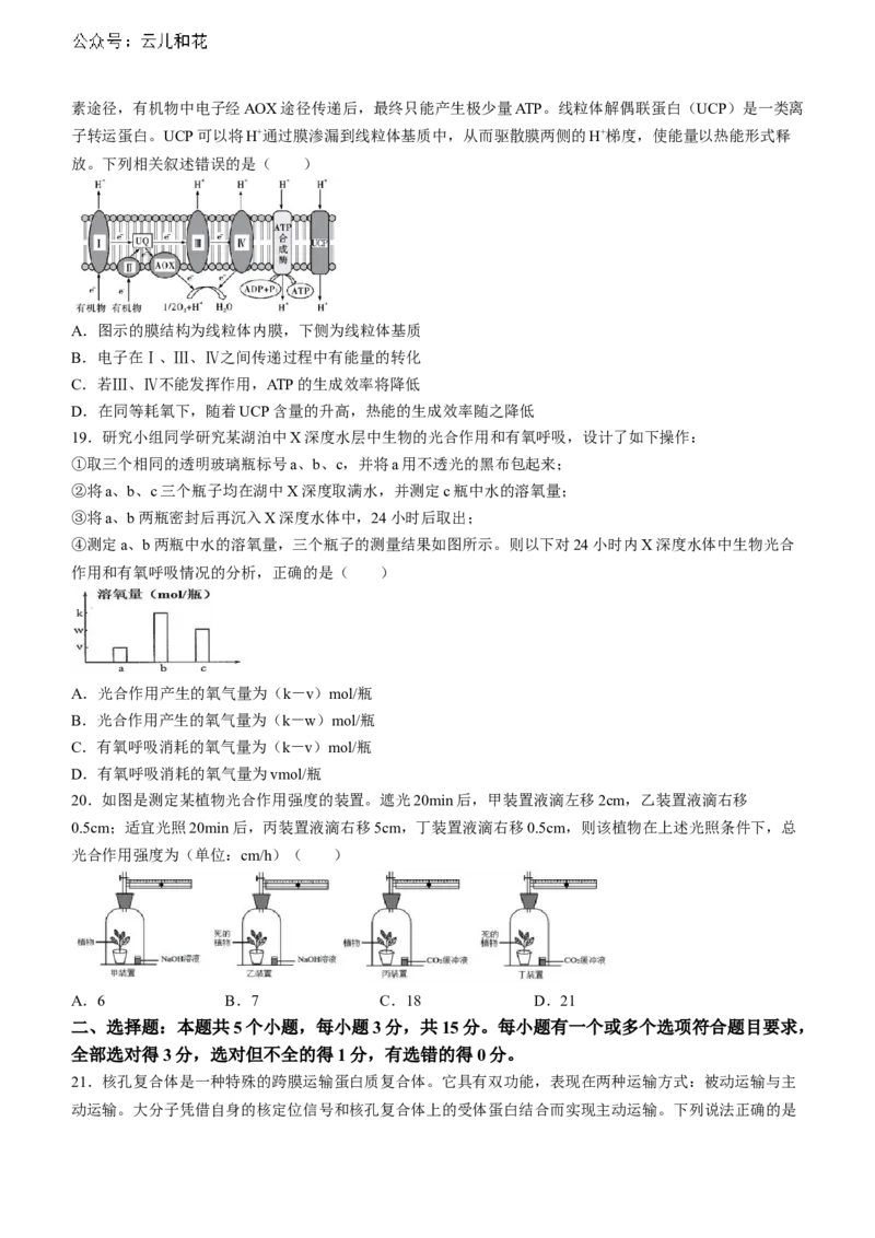 山东省淄博市张店区淄博实验中学2023-2024学年高二下学期6月月考生物试题（含答案）_2024-2025高二（7-7月题库）_2024年07月试卷
