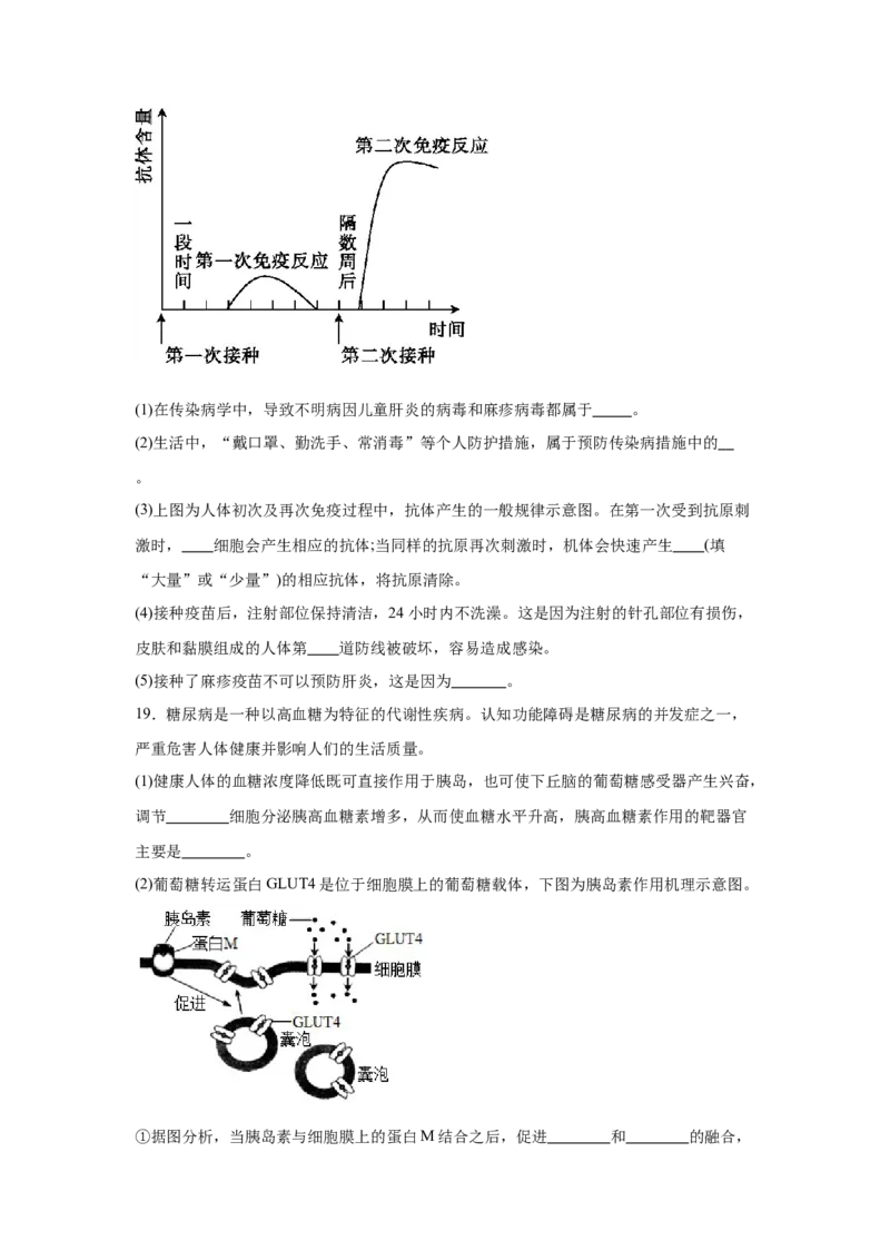 湖南省常德市汉寿县第一中学2024-2025学年高二下学期2月月考生物学试题（含答案）_2024-2025高二（7-7月题库）_2025年03月试卷