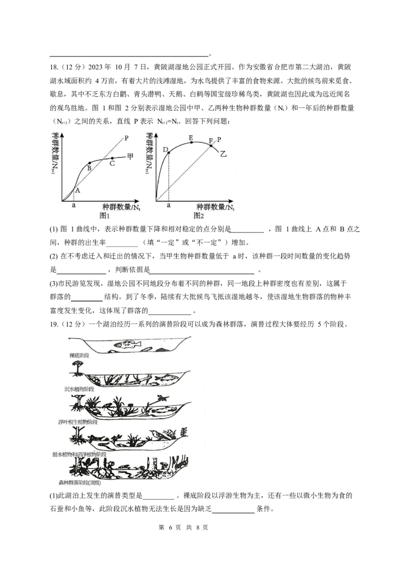 江西省丰城中学2024-2025学年高二下学期3月第一次段考试题生物Word版含答案_2024-2025高二（7-7月题库）_2025年03月试卷_0331江西省丰城中学2024-2025学年高二下学期3月第一次段考试题