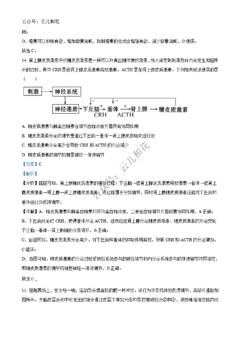 广西合浦县2024-2025学年高二上学期期中检测生物试题Word版含解析_2024-2025高二（7-7月题库）_2024年12月试卷_1227广西北海市合浦县2024-2025学年高二上学期期中检测