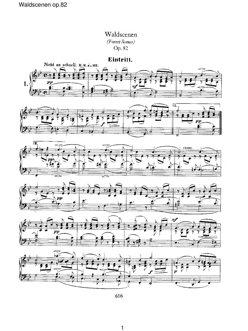 Waldscenenop.82_一万首著名钢琴曲谱哈农贝多芬合集视频教学电子版高清无水印可打印_1古典钢琴知名音乐家谱_舒曼钢琴谱全集_RobertSchumann罗伯特&middot;舒曼(1810-1856)