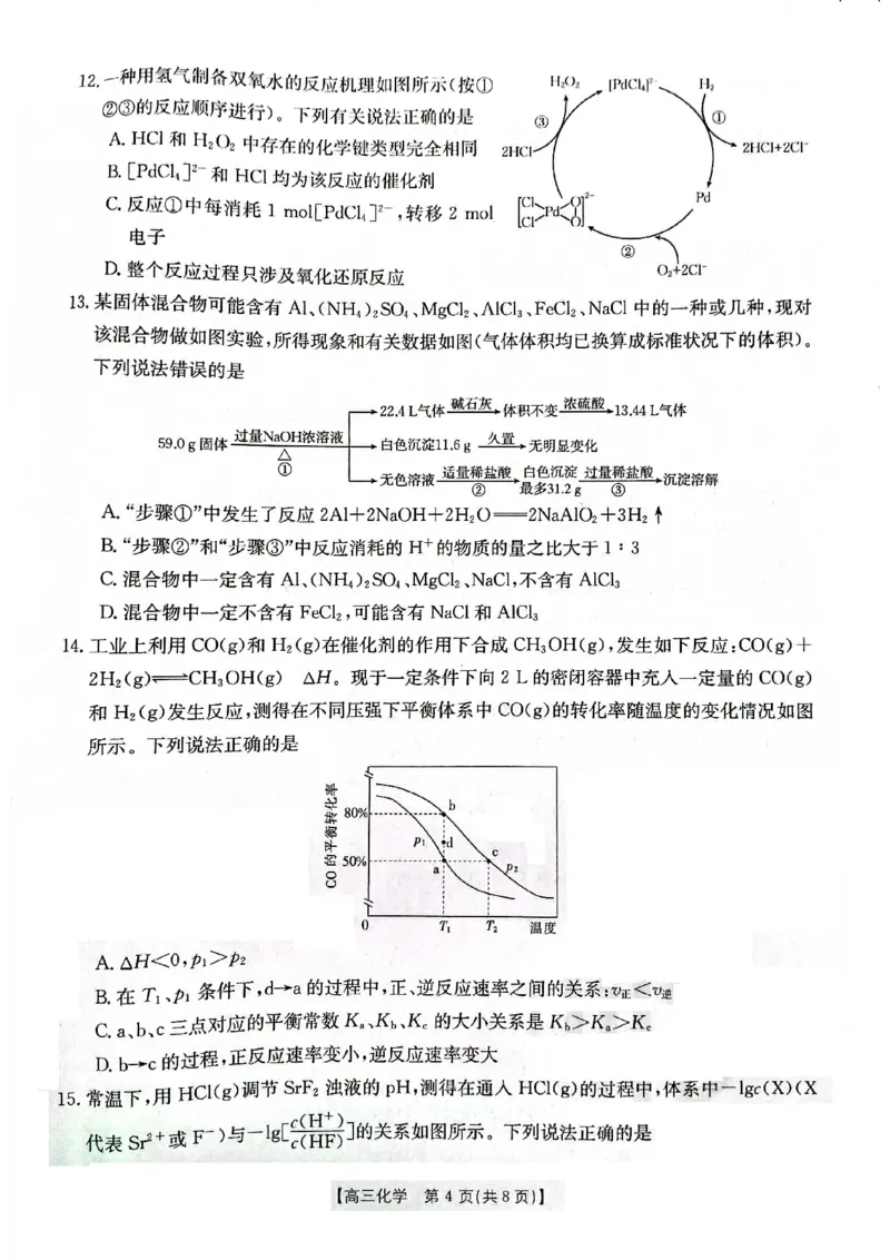 高三化学(1)_2023年11月_0211月合集_2024届辽宁省高三11月金太阳联考（24-132C）_辽宁省2024届高三11月金太阳联考（24-132C）化学