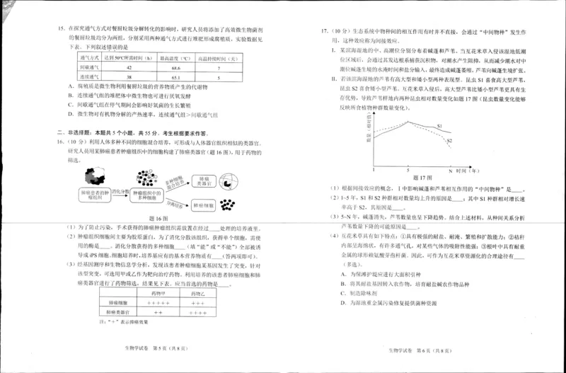 重庆市2024高考副科题型变化3月抽样统测考试生物(1)_2024年3月_013月合集_2024届重庆市高考副科题型变化3月抽样统测考试