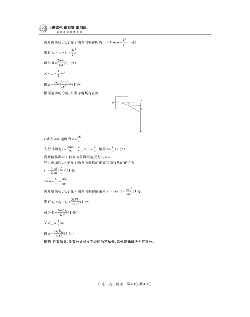 广东25届高三上学期10月联考&middot;物理答案_2024-2025高三（6-6月题库）_2024年10月试卷_1008广东省上进教育（稳派联考）2024-2025学年高三上学期10月月考