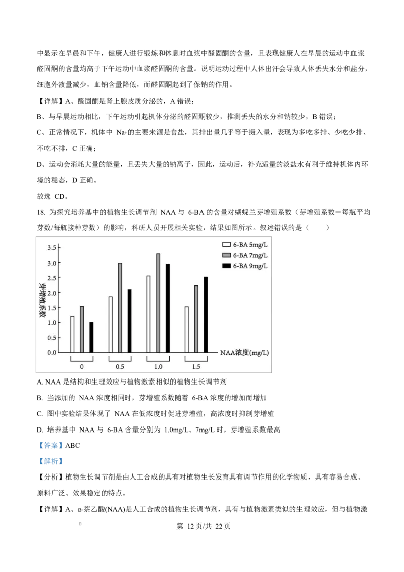 江苏省盐城市五校联考2024-2025学年高二上学期1月期末生物试题Word版含解析_2024-2025高二（7-7月题库）_2025年02月试卷_0213江苏省盐城市五校联考2024-2025学年高二上学期1月期末考试