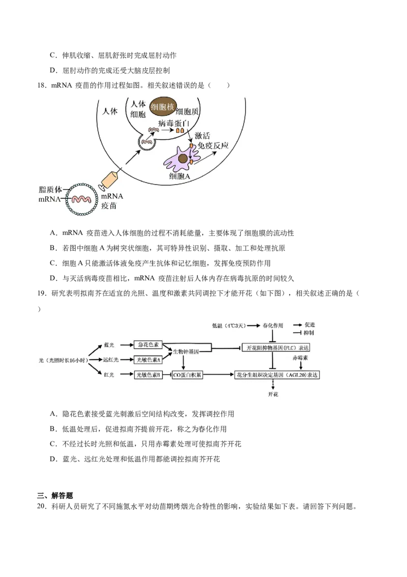 江苏省南通市2025-2026学年高二上学期期中考试生物Word版含答案_251220江苏省南通市2025-2026学年高二上学期期中考试（全）