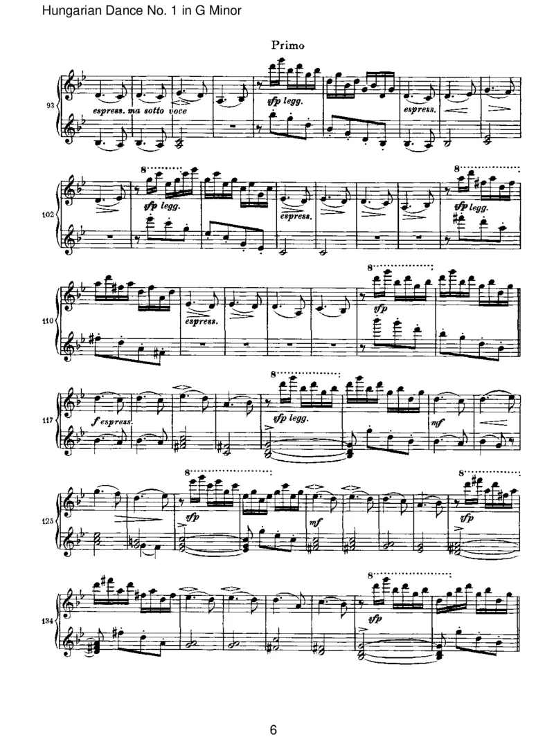 HungarianDanceNo.1inGMinor_一万首著名钢琴曲谱哈农贝多芬合集视频教学电子版高清无水印可打印_1古典钢琴知名音乐家谱_勃拉姆斯钢琴谱全集_VI.PianoWorksforFourHands