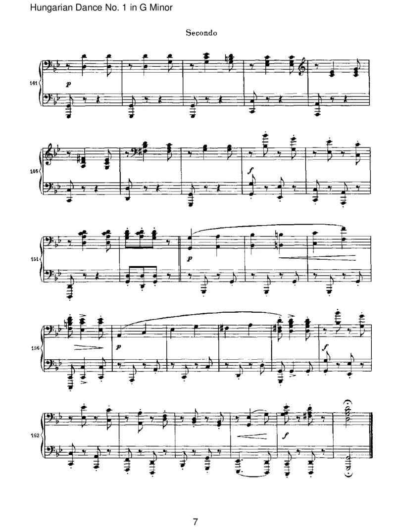 HungarianDanceNo.1inGMinor_一万首著名钢琴曲谱哈农贝多芬合集视频教学电子版高清无水印可打印_1古典钢琴知名音乐家谱_勃拉姆斯钢琴谱全集_VI.PianoWorksforFourHands