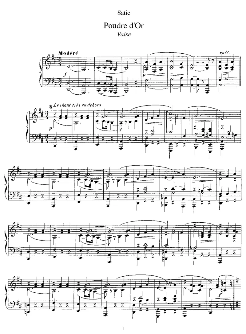 Poudred'Or_一万首著名钢琴曲谱哈农贝多芬合集视频教学电子版高清无水印可打印_1古典钢琴知名音乐家谱_萨蒂钢琴谱全集_其他