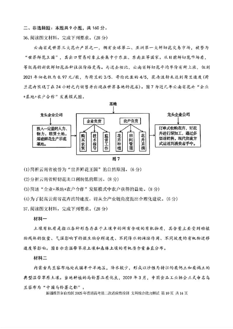 文综-新疆维吾尔自治区2025年高三第二次适应性检测(二模)_2024-2025高三（6-6月题库）_2025年03月试卷_0308新疆维吾尔自治区2025年高三第二次适应性检测(二模)