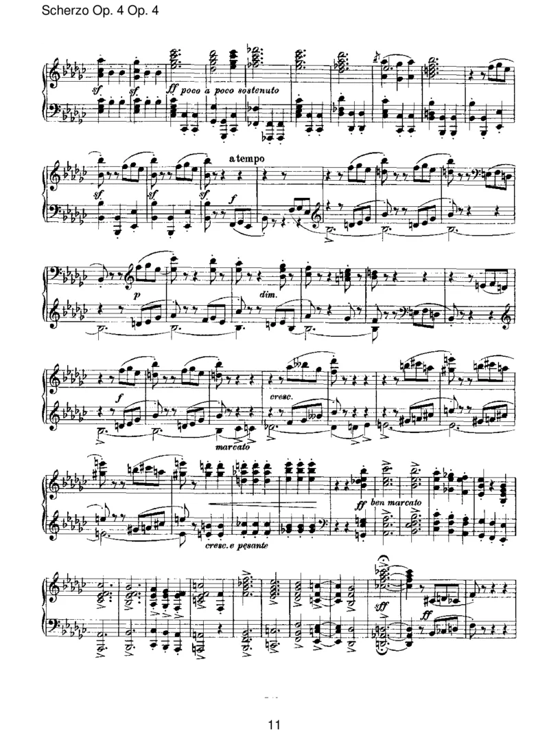ScherzoOp.4_一万首著名钢琴曲谱哈农贝多芬合集视频教学电子版高清无水印可打印_1古典钢琴知名音乐家谱_勃拉姆斯钢琴谱全集_III.ShorterWorks