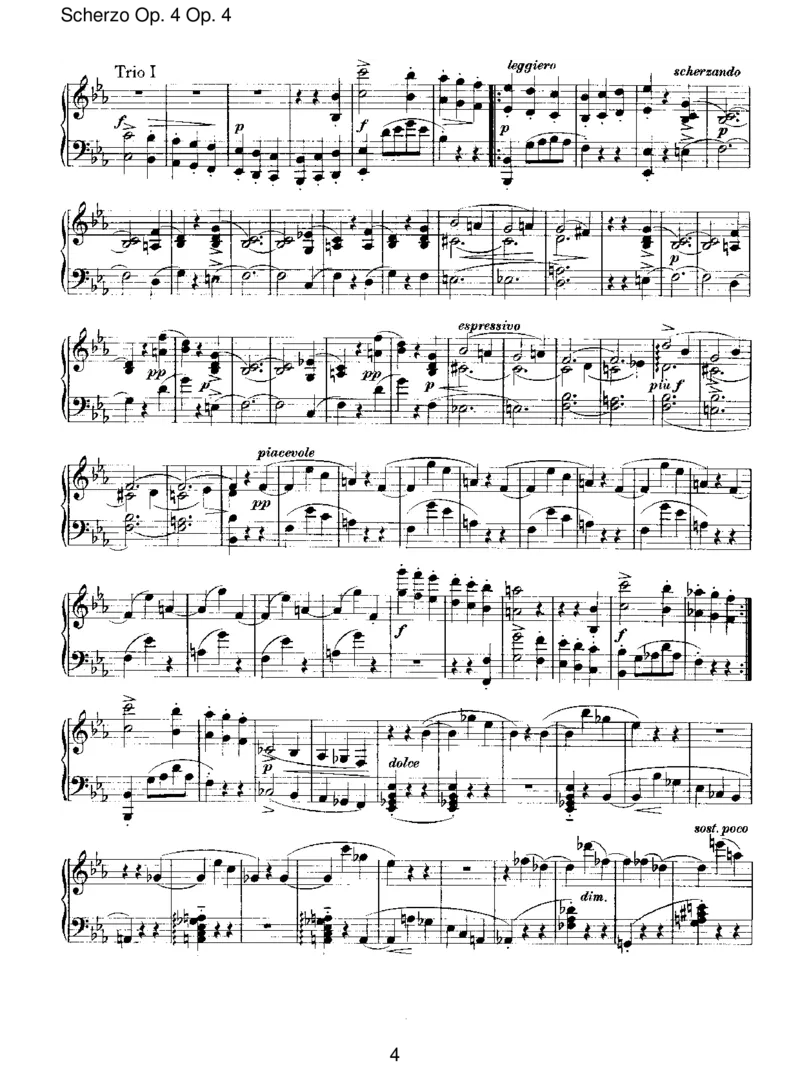 ScherzoOp.4_一万首著名钢琴曲谱哈农贝多芬合集视频教学电子版高清无水印可打印_1古典钢琴知名音乐家谱_勃拉姆斯钢琴谱全集_III.ShorterWorks