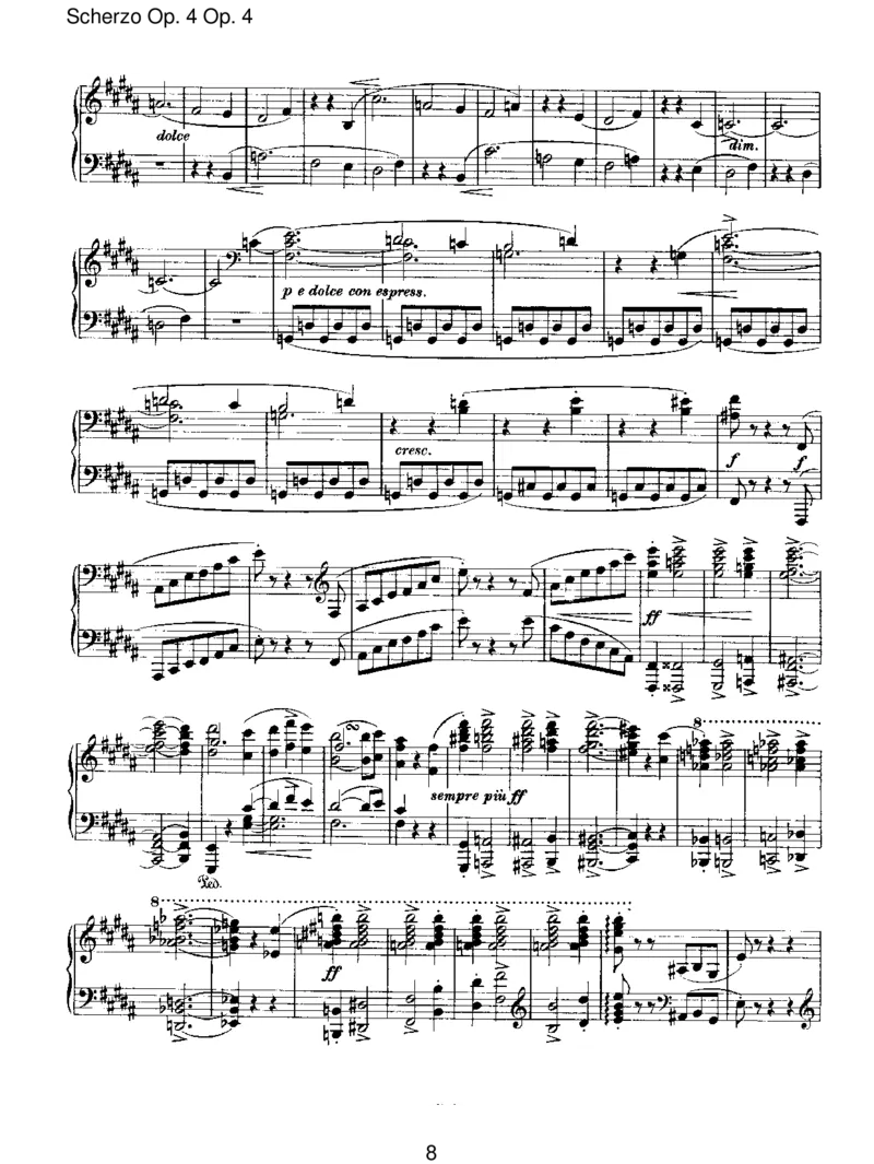 ScherzoOp.4_一万首著名钢琴曲谱哈农贝多芬合集视频教学电子版高清无水印可打印_1古典钢琴知名音乐家谱_勃拉姆斯钢琴谱全集_III.ShorterWorks
