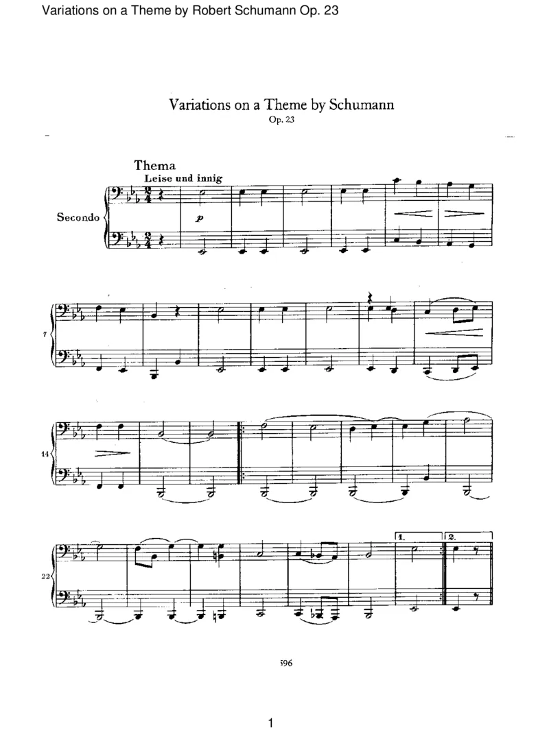 VariationsonaThemebyRobertSchumannOp.23_一万首著名钢琴曲谱哈农贝多芬合集视频教学电子版高清无水印可打印_1古典钢琴知名音乐家谱_勃拉姆斯钢琴谱全集_VI.PianoWorksforFourHands