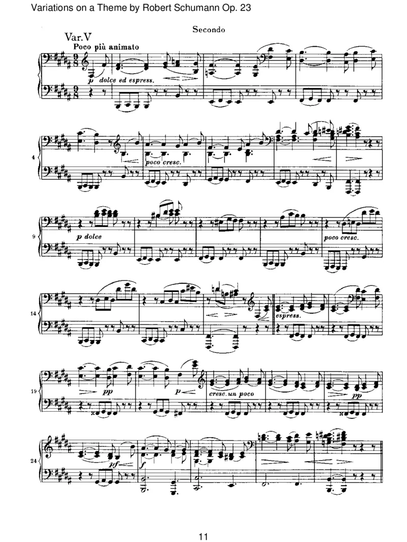 VariationsonaThemebyRobertSchumannOp.23_一万首著名钢琴曲谱哈农贝多芬合集视频教学电子版高清无水印可打印_1古典钢琴知名音乐家谱_勃拉姆斯钢琴谱全集_VI.PianoWorksforFourHands