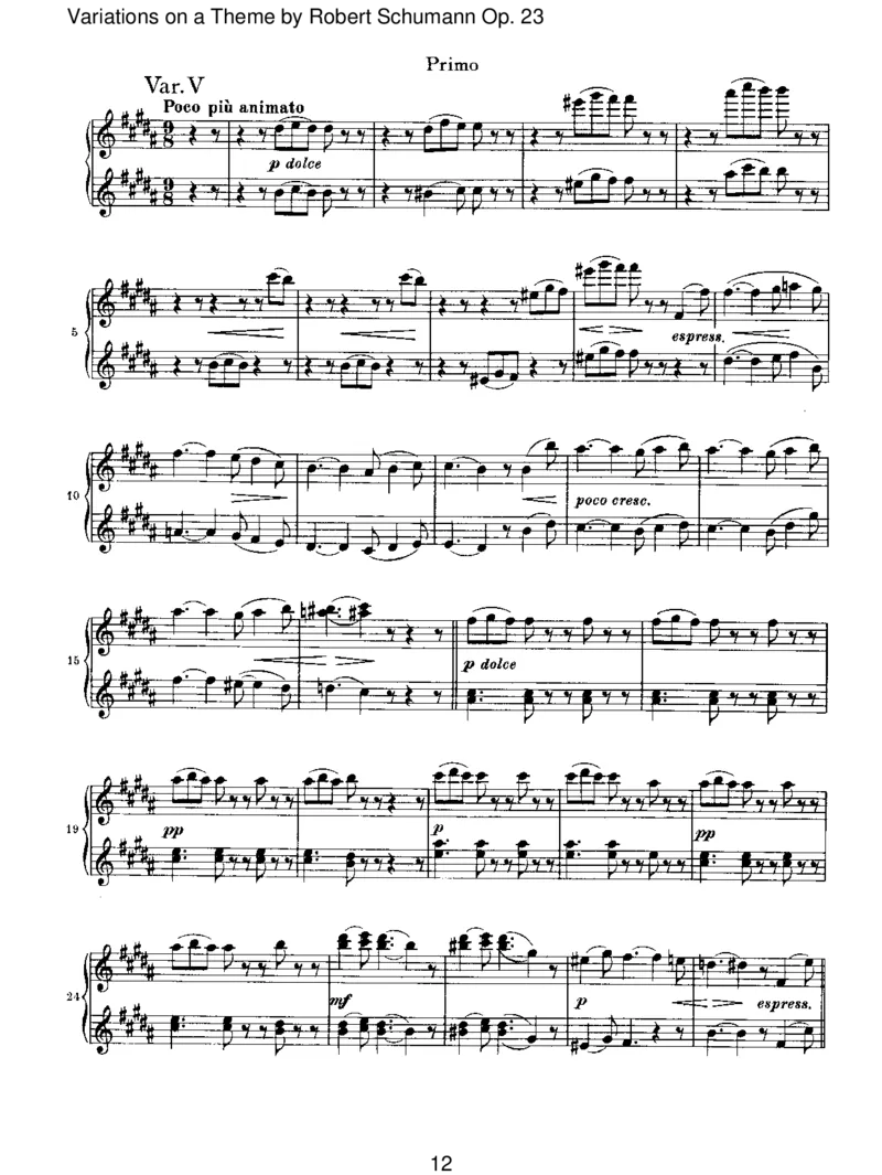 VariationsonaThemebyRobertSchumannOp.23_一万首著名钢琴曲谱哈农贝多芬合集视频教学电子版高清无水印可打印_1古典钢琴知名音乐家谱_勃拉姆斯钢琴谱全集_VI.PianoWorksforFourHands
