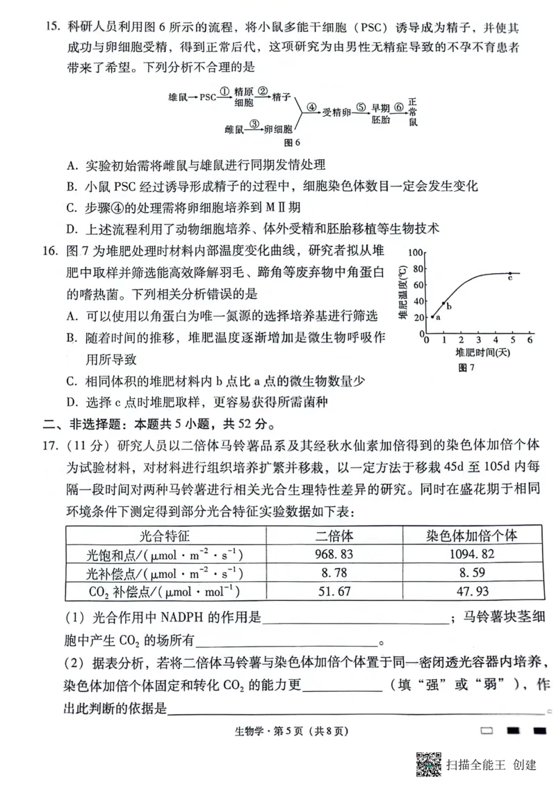 贵阳第一中学2024届高考适应性月考（八）生物学_2024年5月_01按日期_28号_2024届贵州省贵阳一中高三下学期高考适应性月考卷（八）