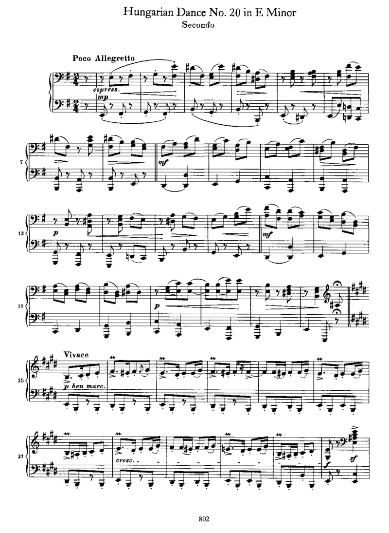 HungarianDanceNo20ine_一万首著名钢琴曲谱哈农贝多芬合集视频教学电子版高清无水印可打印_1古典钢琴知名音乐家谱_勃拉姆斯钢琴谱全集_匈牙利舞曲四手联弹版