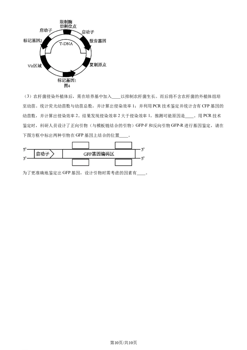 精品解析：2024届浙江省金华市二模生物试题（原卷版）_2024年4月_01按日期_16号_2024届浙江省金华十校高三下学期4月模拟考试