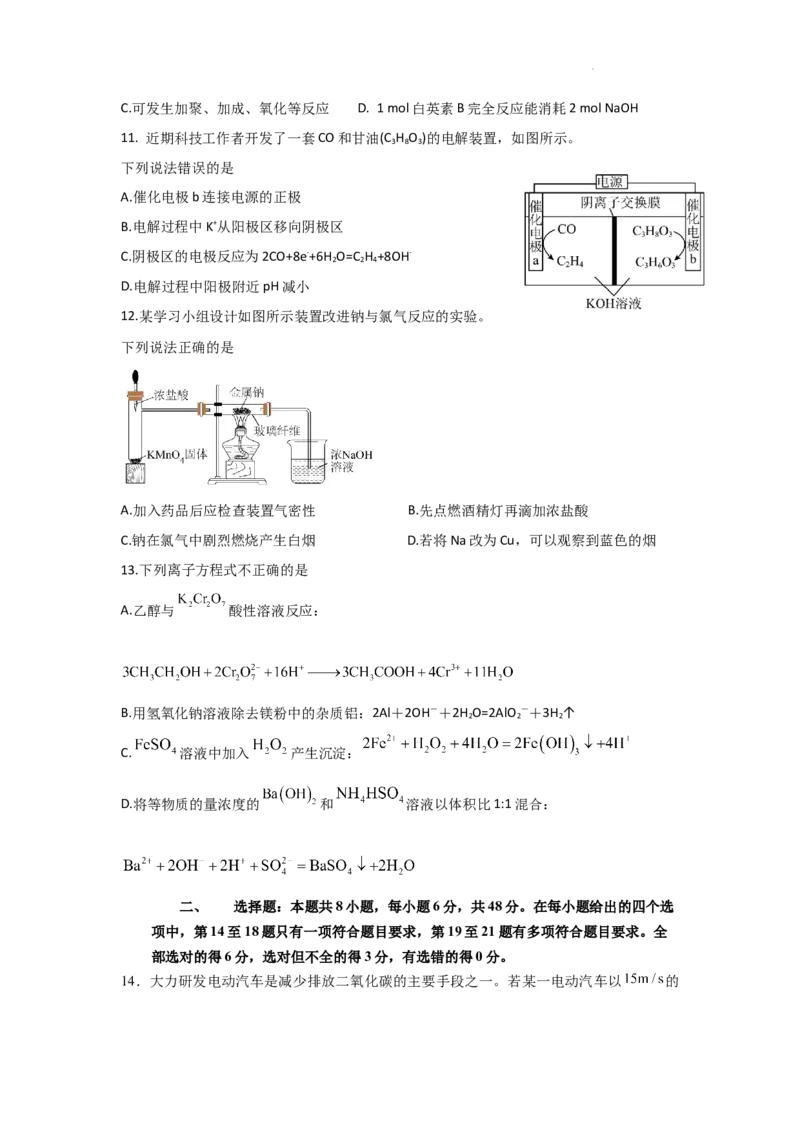 四川省绵阳市南山中学实验学校2024届高三上学期10月月考理综(1)_2023年11月_01每日更新_08号_2024届四川省绵阳市南山中学实验学校高三上学期10月月考