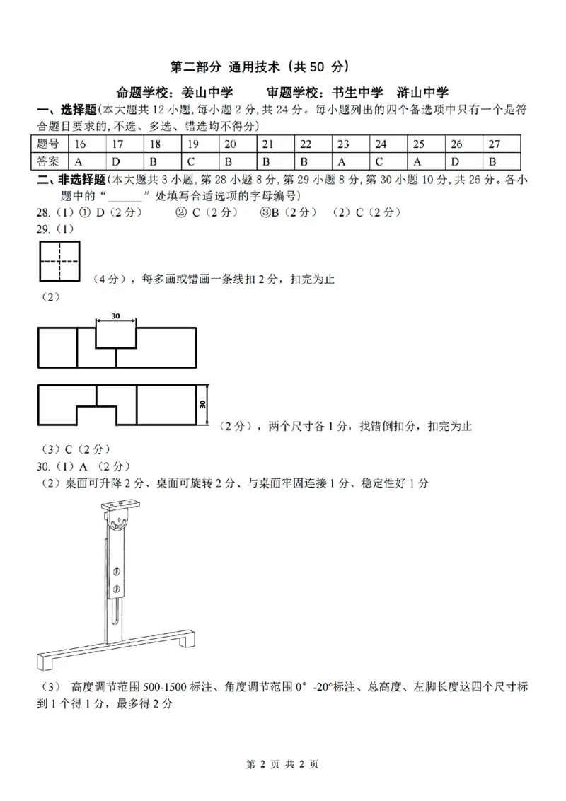 扫描件_高二年级技术学科参考答案_251204浙江省金兰教育合作组织2025-2026学年高二上学期11月期中联考（全）_浙江省金兰教育合作组织2025-2026学年高二上学期11月期中联考技术试题含答案