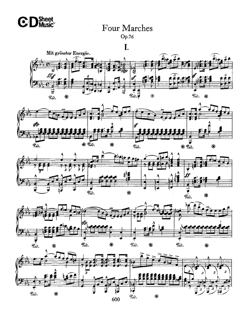 Schumann-FourMarches,Op.76_一万首著名钢琴曲谱哈农贝多芬合集视频教学电子版高清无水印可打印_1古典钢琴知名音乐家谱_舒曼钢琴谱全集_WORKS