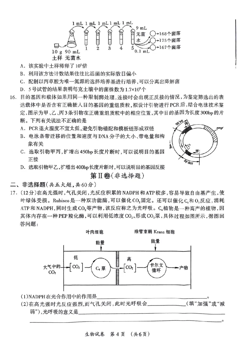 生物_2024年3月_013月合集_2024届广西壮族自治区高三3月联合模拟考试_2024届广西壮族自治区高三3月联合模拟考试生物